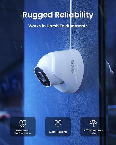 كاميرا أمان REOLINK Pro-Grade 4K، رؤية ليلية ملونة، عرض قطري 125 درجة، حماية محيطية، اكتشاف ذكي، محادثة ثنائية الاتجاه، تسجيل 24/7، مقاومة للطقس IP67، RP-PCT8M in Kuwait
