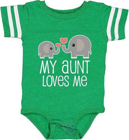 inktastic My Aunt Loves Me Niece Nephew Elephant Baby Bodysuit in Saudi Arabia