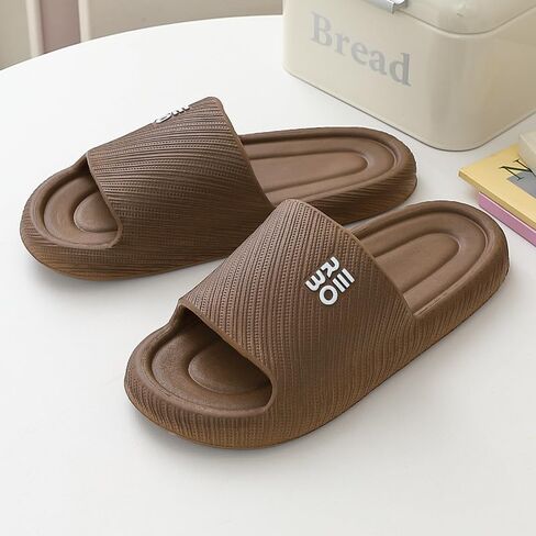 Bathroom Slippers for Men Women,Shower Shoes Thickened,Slippers Indoor Home Beach Non Slip Anti-Slip Quick Drying Pool Slides,Brown in Saudi Arabia