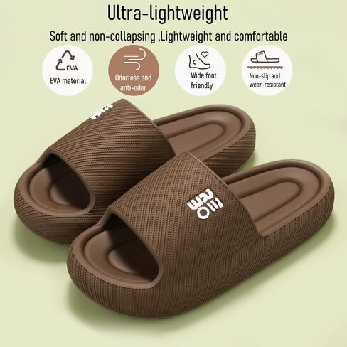 Bathroom Slippers for Men Women,Shower Shoes Thickened,Slippers Indoor Home Beach Non Slip Anti-Slip Quick Drying Pool Slides,Brown in Saudi Arabia