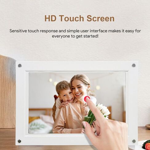AUNMAS 10.1 Inch Digital Picture Frame WiFi Digital Photo Frame Electronic with 1280x800 HD Touch Screen 32GB Memory Auto Rotation for Photo Video Playback (Black) in Saudi Arabia