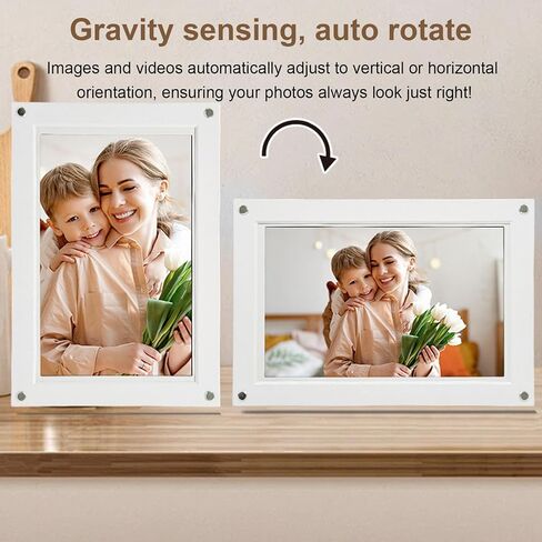 AUNMAS 10.1 Inch Digital Picture Frame WiFi Digital Photo Frame Electronic with 1280x800 HD Touch Screen 32GB Memory Auto Rotation for Photo Video Playback (Black) in Saudi Arabia