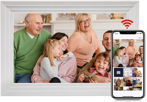AUNMAS 10.1 بوصة إطار صور رقمي HD شاشة تعمل باللمس واي فاي إطار الصورة مع تدوير تلقائي G الاستشعار عن تطبيق Frameo تشغيل الفيديو الموسيقى in Saudi Arabia