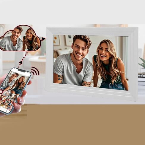 AUNMAS 10.1 بوصة إطار صور رقمي HD شاشة تعمل باللمس واي فاي إطار الصورة مع تدوير تلقائي G الاستشعار عن تطبيق Frameo تشغيل الفيديو الموسيقى in Saudi Arabia