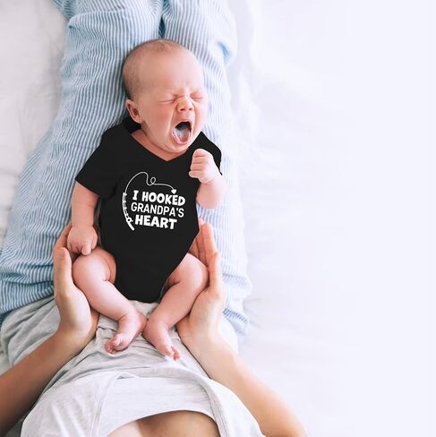 CBTwear I Hooked Grandpa's Heart - ملابس أطفال - ملابس مضحكة لحديثي الولادة للأولاد والبنات in Saudi Arabia