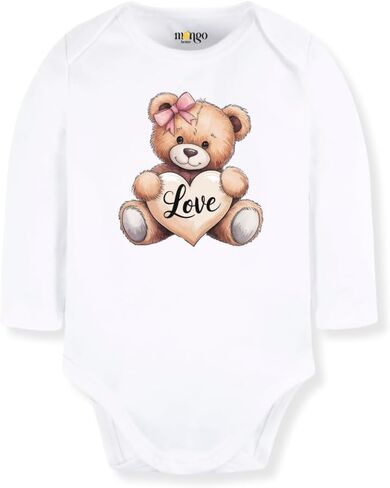 Love Teddy Bear Baby Bodysuit, Kids & Toddler T-Shirt Tee for Girls Baby Shower Cozy and Cute Outfit in Kuwait