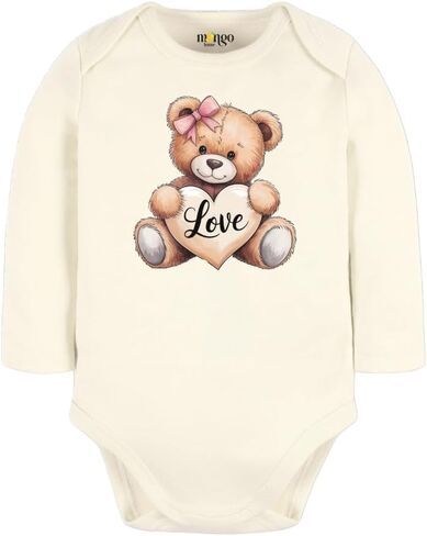 Love Teddy Bear Baby Bodysuit, Kids & Toddler T-Shirt Tee for Girls Baby Shower Cozy and Cute Outfit in Kuwait