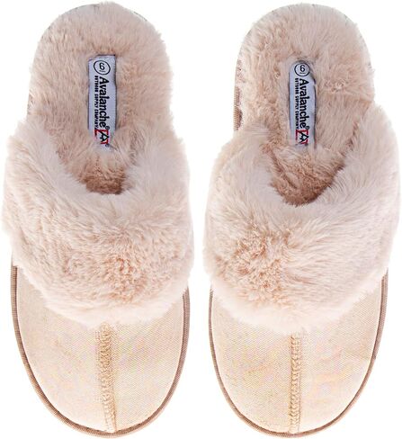 Avalanche Women's Fuzzy Slippers Plush Indoor House Shoes Cute Cozy Slip-On Soft Comfy Bedroom Slides in Saudi Arabia