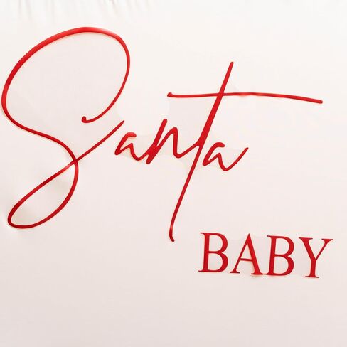 ملصق Upfirst Santa Baby - ملصق ديكور لحفلات استقبال المولود الجديد بطابع عيد الميلاد، لوازم تزيين قوس البالونات لحفلات عيد الميلاد، لوازم حفلات الكشف عن الجنس في عيد الميلاد (ملصق سانتا) in Kuwait