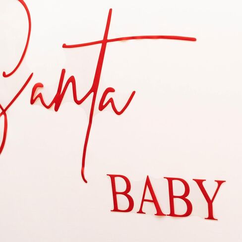 ملصق Upfirst Santa Baby - ملصق ديكور لحفلات استقبال المولود الجديد بطابع عيد الميلاد، لوازم تزيين قوس البالونات لحفلات عيد الميلاد، لوازم حفلات الكشف عن الجنس في عيد الميلاد (ملصق سانتا) in Kuwait