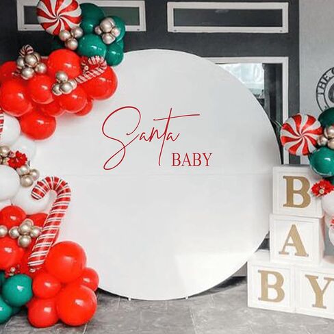 ملصق Upfirst Santa Baby - ملصق ديكور لحفلات استقبال المولود الجديد بطابع عيد الميلاد، لوازم تزيين قوس البالونات لحفلات عيد الميلاد، لوازم حفلات الكشف عن الجنس في عيد الميلاد (ملصق سانتا) in Kuwait