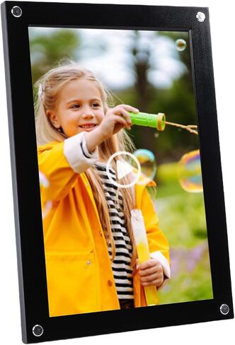 إطار صور رقمي WiFi مقاس 10.1 بوصة من Asixxsix، إطار صور إلكتروني عالي الدقة 1280 × 800، تدوير تلقائي، ذاكرة 32 جيجابايت، إرسال الصور أو مقاطع الفيديو مباشرة إلى التطبيق، لحظات مشاركة سهلة (أسود) in Kuwait