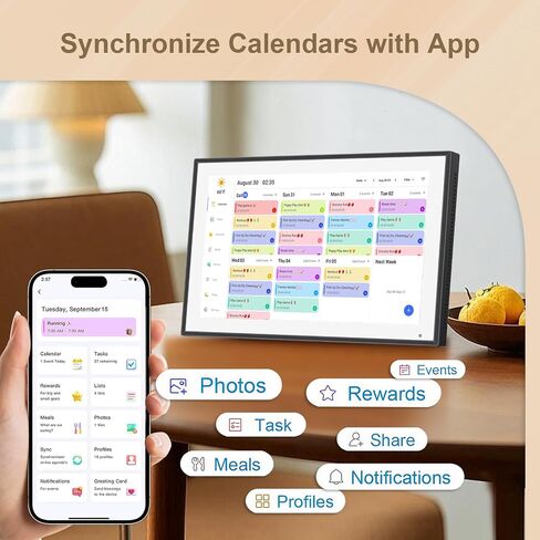 15.6 inch Digital Calendar & Chore Chart,Smart Touchscreen Interactive Display for Family Schedules, Wall & Desk Mountable, Digital Photo Frame Functon, Great for Organizing Your 2026Calendar in Saudi Arabia