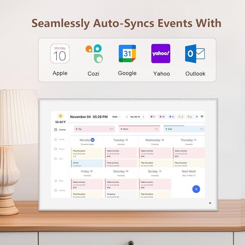 تقويم رقمي ومخطط مهام مقاس 10.1 بوصة، شاشة تفاعلية ذكية تعمل باللمس لجداول العائلة، قابلة للتركيب على الحائط والمكتب، وظيفة إطار الصور الرقمية، رائعة لتنظيم تقويم 2025 الخاص بك in Kuwait