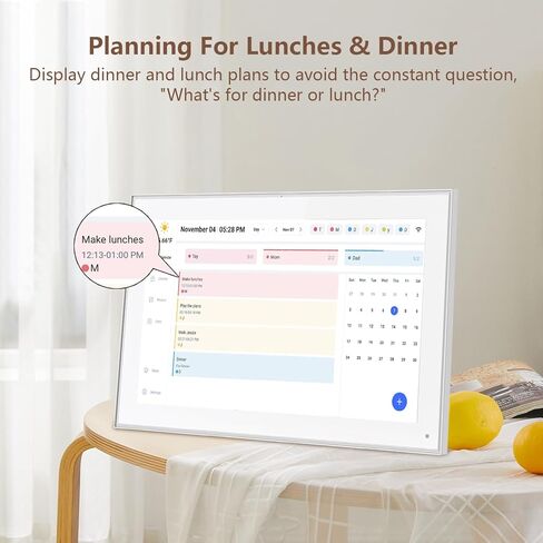 تقويم رقمي ومخطط مهام مقاس 10.1 بوصة، شاشة تفاعلية ذكية تعمل باللمس لجداول العائلة، قابلة للتركيب على الحائط والمكتب، وظيفة إطار الصور الرقمية، رائعة لتنظيم تقويم 2025 الخاص بك in Kuwait