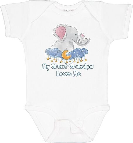 inktastic My Great Grandpa Loves Me Cute Elephants Clouds Moon Baby Bodysuit in Saudi Arabia