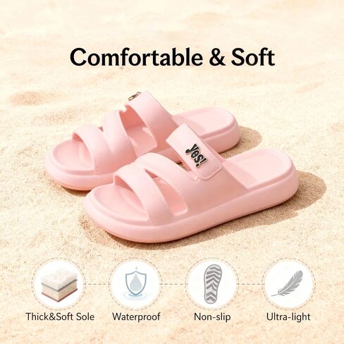 صنادل EZAFTRZ Cloud Slide للنساء، شباشب مريحة للغاية، أحذية شاطئ ناعمة. in Saudi Arabia