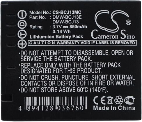 بطارية بديلة لباناسونيك لوميكس DMC-LX7 لوميكس DMC-LX5 لوميكس DMC-LX5GK لوميكس DMC-LX7W لوميكس DMC-LX7GK لوميكس DMC-LX7 10.1 لوميكس DMC-LX5W لوميكس DMC-LX7K DMW-BCJ13 DMW-BCJ13PP DMW-BCJ13E (850 مللي أمبير) in Kuwait