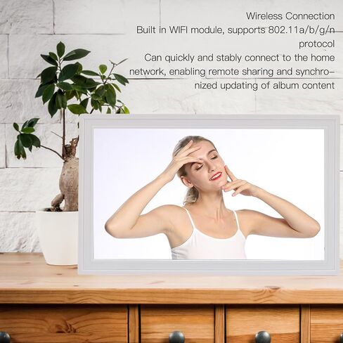 إطار صور رقمي Goshyda مقاس 18.5 بوصة بتقنية WiFi مع ذاكرة 32 جيجابايت | شاشة LED عالية الدقة ومتعددة اللغات | المشاركة عن بعد والتدوير التلقائي للمنزل (قابس أمريكي) in Kuwait