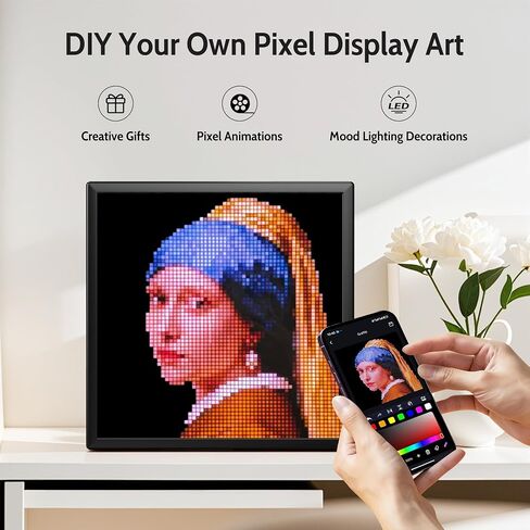 شاشة بكسل 64 × 64، إطار صورة رقمي فني قابل للبرمجة، إطار رقمي سحابي مع التحكم في التطبيق، ساعة رقمية لديكور السرير/المكتب/الجدار، الرسوم المتحركة بالبكسل المؤثرين المناسبين ومستخدمي الوسائط الاجتماعية in Kuwait
