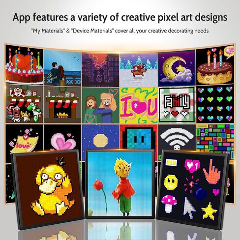 شاشة بكسل 64 × 64، إطار صورة رقمي فني قابل للبرمجة، إطار رقمي سحابي مع التحكم في التطبيق، ساعة رقمية لديكور السرير/المكتب/الجدار، الرسوم المتحركة بالبكسل المؤثرين المناسبين ومستخدمي الوسائط الاجتماعية in Kuwait