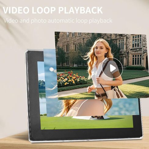 إطار صورة رقمي Diyeeni WiFi، شاشة HD 10.1 بوصة، إطار صورة إلكتروني، تدوير تلقائي، مكبر صوت مدمج، إرسال الصور على الفور من أي مكان عبر التطبيق (قابس الولايات المتحدة) in Kuwait