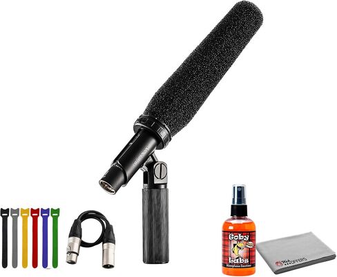 Sony ECM-678/9X Professional Microphone – Low-Noise XLR Electret Condenser Mic for Broadcast, Film, Interviews, & Field Recording + Mic Cleaner + Microfiber Cloth + Cable Ties (Renewed) in Saudi Arabia