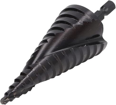 Step Drill HSS Hex Shank Tool, Spiral Groove Pagoda Hole Reamer for Black Metal, and Shockproof, Double Groove Design for Speed and Control, Applicable for Drills with High in Saudi Arabia
