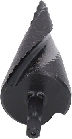 Step Drill HSS Hex Shank Tool, Spiral Groove Pagoda Hole Reamer for Black Metal, and Shockproof, Double Groove Design for Speed and Control, Applicable for Drills with High in Saudi Arabia