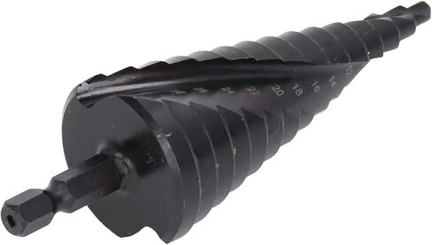 Step Drill HSS Hex Shank Tool, Spiral Groove Pagoda Hole Reamer for Black Metal, and Shockproof, Double Groove Design for Speed and Control, Applicable for Drills with High in Saudi Arabia