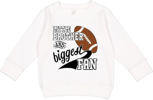 inktastic Little Brother and Biggest Fan- Football Player Toddler Sweatshirt in Saudi Arabia