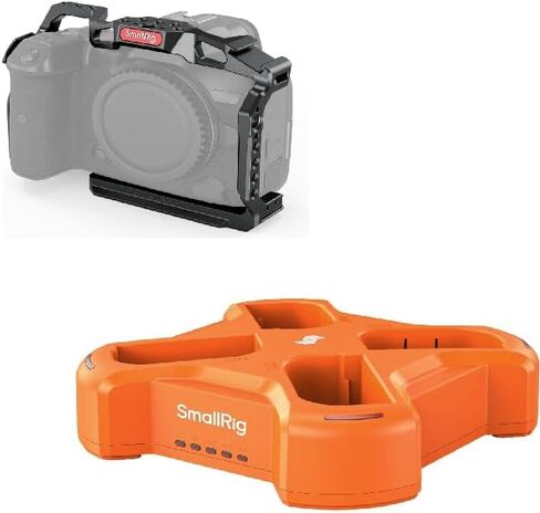 SmallRig R5 / R5 C / R6 Cage for Canon and 4-Slot Charger for Canon LP-E6NH Battery in Saudi Arabia