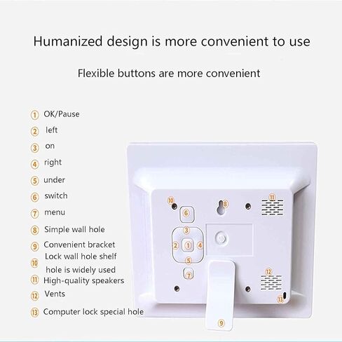 إطار صور رقمي مزود بإضاءة LED لعرض الصور/الموسيقى/مشغل الفيديو، يدعم محرك USB وبطاقة Sd إطار رقمي للصور (أبيض 8 بوصة) in Kuwait
