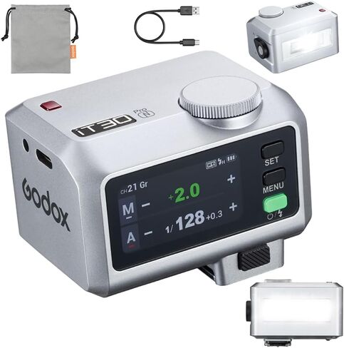 GODOX IT30Pro IT30Pro N TTL Mini Flash for Nikon Cameras, 2.4GHz Wireless Master/Slave, 1/8000s High-Speed Sync, 2.8" Touch Screen, 560 Flashes, 1.5s Recycle, 7.4V Li-ion Battery (IT30Pro-N Silver) in Saudi Arabia