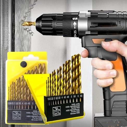 13pcs Round Twist Drill Bit Set 1.5-6.5mm High Speed Steel Titanium Coated Straight Handle Electric Drill Hole Drilling Tool in Saudi Arabia
