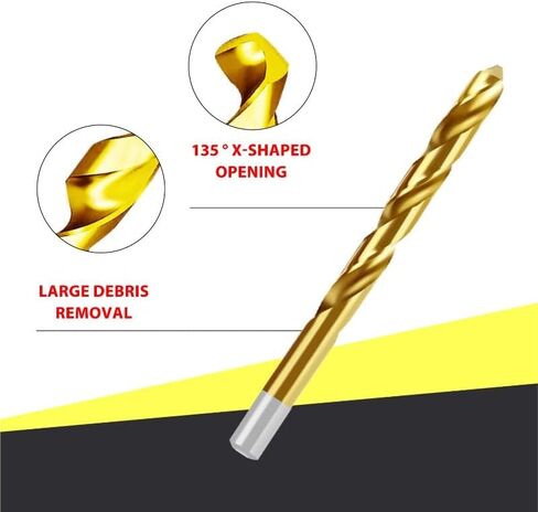 13pcs Round Twist Drill Bit Set 1.5-6.5mm High Speed Steel Titanium Coated Straight Handle Electric Drill Hole Drilling Tool in Saudi Arabia
