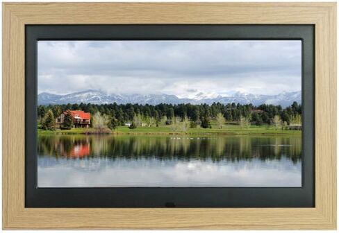 إطار صورة رقمي، إطار صور رقمي خشبي مقاس 10.5 بوصة 1280 * 720 دقة عالية LED عرض HD خلفية موسيقى فيديو صورة ساعة تقويم، مع جهاز تحكم عن بعد، in Kuwait