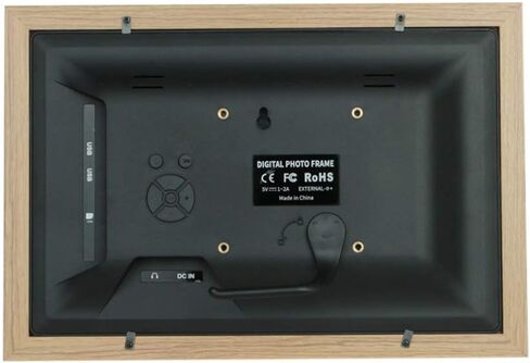 إطار صورة رقمي، إطار صور رقمي خشبي مقاس 10.5 بوصة 1280 * 720 دقة عالية LED عرض HD خلفية موسيقى فيديو صورة ساعة تقويم، مع جهاز تحكم عن بعد، in Kuwait