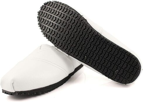 Laforst Womens Leather Nonslip Waitress Server Slip On Flat Black in Saudi Arabia