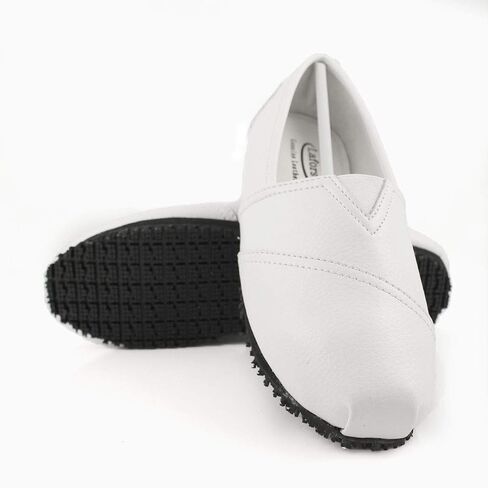Laforst Womens Leather Nonslip Waitress Server Slip On Flat Black in Saudi Arabia