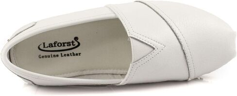 Laforst Womens Leather Nonslip Waitress Server Slip On Flat Black in Saudi Arabia