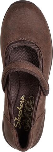 حذاء Arya للسيدات من Skechers Modern Comfort - حذاء ماري جين مسطح نباتي دائمًا - حزام قابل للتعديل، إسفنج يحتفظ بالشكل مبرد بالهواء in Saudi Arabia