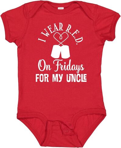 Inktastic I Wear Red for My Uncle Military Friday Baby Bodysuit in Kuwait