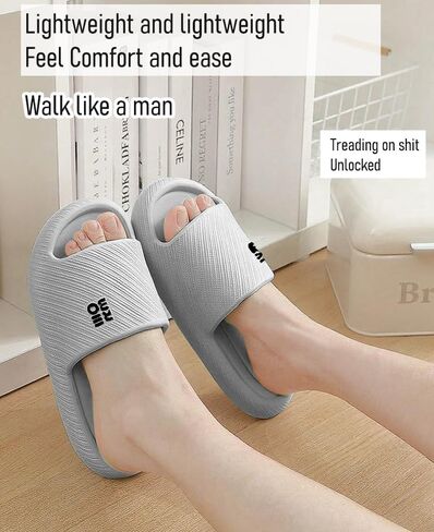 Bathroom Slippers for Men Women,Shower Shoes Thickened,Slippers Indoor Home Beach Non Slip Anti-Slip Quick Drying Pool Slides,Grey in Saudi Arabia