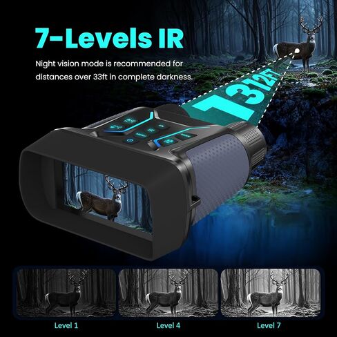 Night Vision Binoculars for Adults & Kids - 4.5'' Screen Infrared Night Vision Goggles Camera with Case, 4K Video & 36MP Photos, 8X Digital Zoom, 7-Level Infrared, 4500mAh Battery for Camping,Security in Saudi Arabia
