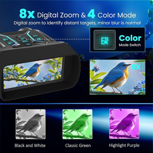 Night Vision Binoculars for Adults & Kids - 4.5'' Screen Infrared Night Vision Goggles Camera with Case, 4K Video & 36MP Photos, 8X Digital Zoom, 7-Level Infrared, 4500mAh Battery for Camping,Security in Saudi Arabia