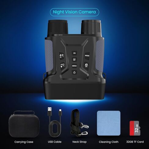 Night Vision Binoculars for Adults & Kids - 4.5'' Screen Infrared Night Vision Goggles Camera with Case, 4K Video & 36MP Photos, 8X Digital Zoom, 7-Level Infrared, 4500mAh Battery for Camping,Security in Saudi Arabia