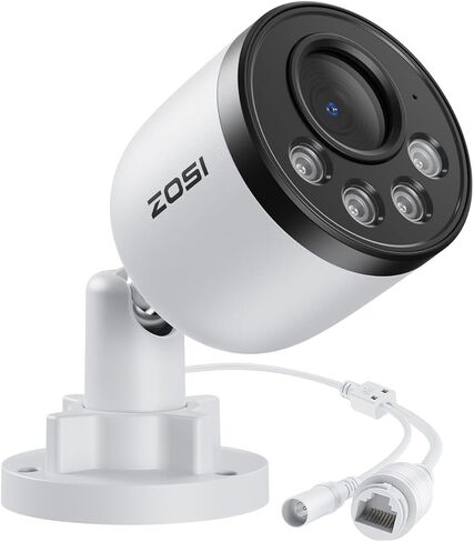 ZOSI 4K PoE Add on Security Camera,8MP Indoor Outdoor Bullet CCTV Surveillance IP Camera with Person Vehicle Detection,One-Way Audio,Metal Housing,Only Compatible with Same Brand 8MP/4K POE NVR in Saudi Arabia