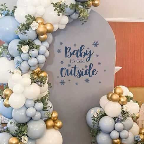 Baby It's Cold Outside Decal - Snowflake Sign Winter Baby Shower Decorations,Gender Reveal Winter Wonderland Christmas Sticker for Backdrop Photo Props in Saudi Arabia