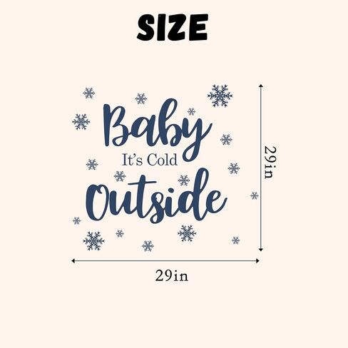Baby It's Cold Outside Decal - Snowflake Sign Winter Baby Shower Decorations,Gender Reveal Winter Wonderland Christmas Sticker for Backdrop Photo Props in Saudi Arabia